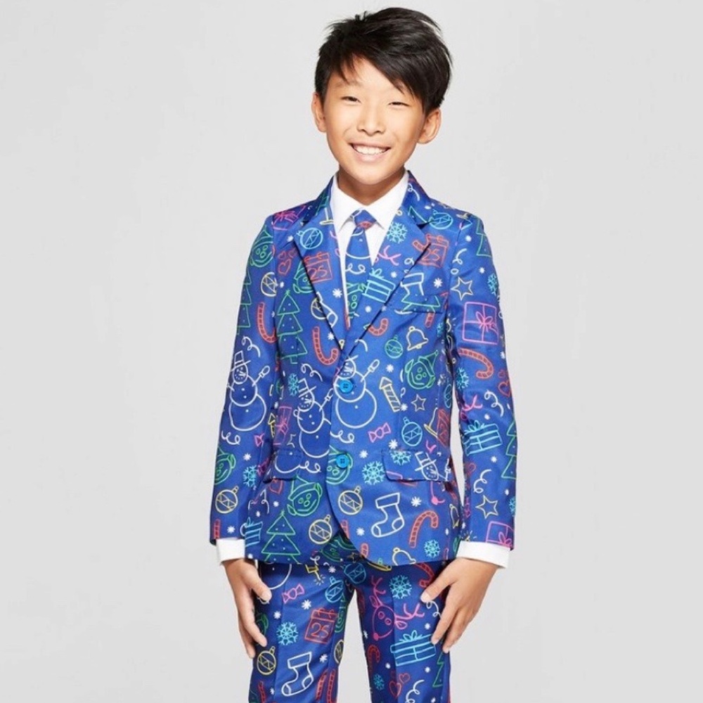 🆕 Suitmeister 3 Piece Boys Ugly Christmas Suit